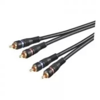 Wentronic AVK 132-1000 10 m RCA audiokabel, 2x RCA stekker naar 2x RCA stekker, zwart 50434