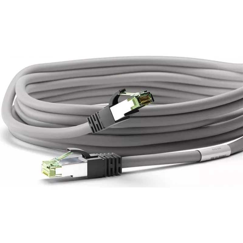 Wentronic Goobay CAT 8.1 patchkabel, S/FTP (PiMF), grijs, 25 m - LSZH halogeenvrij, koper AWG 24 (55144)