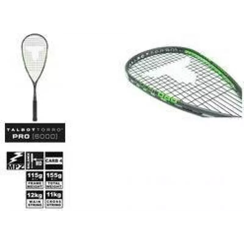 TALBOT TORRO squashracket Pro 6000, zwart / groen, offensief, Y-constructie, 1 stuk (251006)