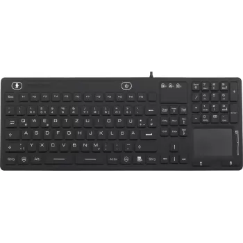 Renkforce IP68 industriële USB-toetsenbord met touch-oppervlak, zwart (iM-IKB110-BK)