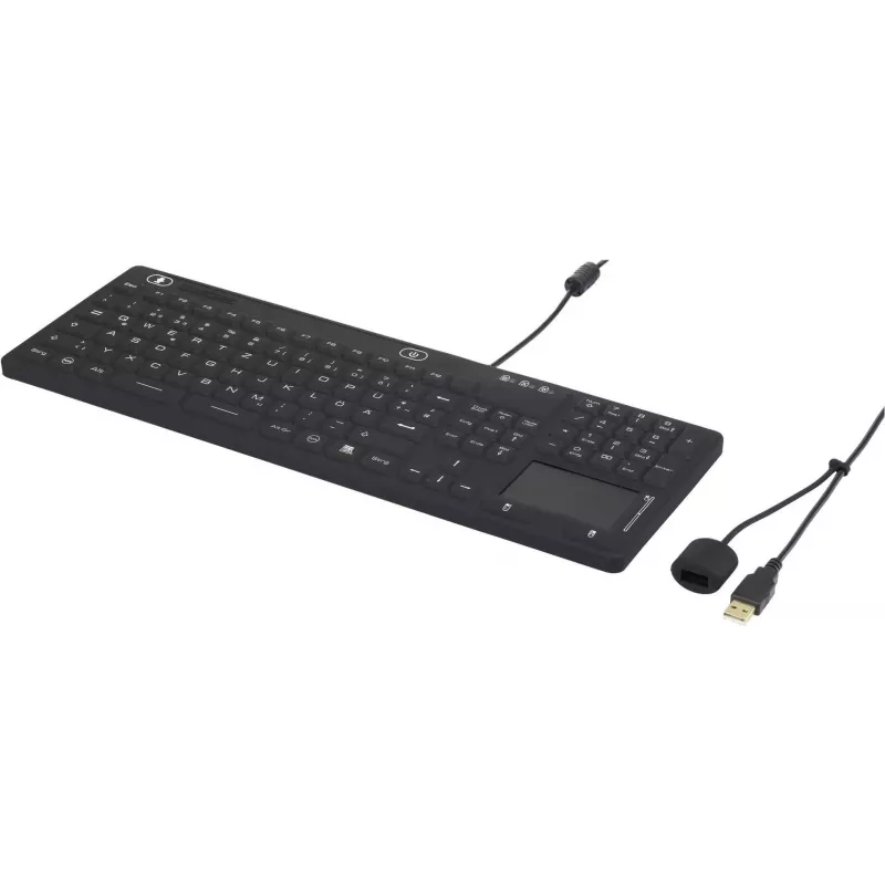Renkforce IP68 industriële USB-toetsenbord met touch-oppervlak, zwart (iM-IKB110-BK)