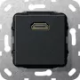 Gira System 55 HDMI-inzetmodule, 1-voudig, HDMI Type-A bus naar bus, zwart 566910