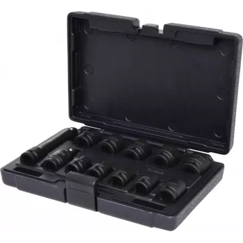 KS TOOLS 1/2 inch zeskant slagmoersleutel-dopsleutelset, kort, 12-delig (515.0112)