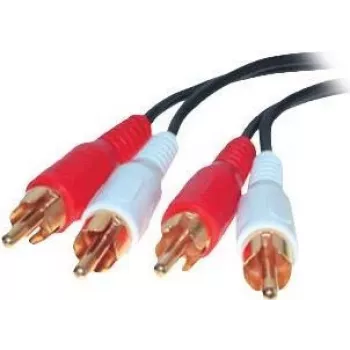 SHIVERPEAKS 2 x RCA-stekker naar 2 x RCA-stekker audiokabel, 0,5 m, verguld, zwart BS40501