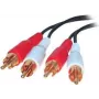 SHIVERPEAKS 2 x RCA-stekker naar 2 x RCA-stekker audiokabel, 0,5 m, verguld, zwart BS40501