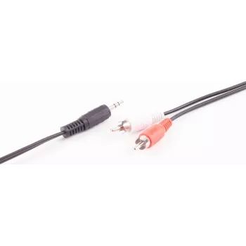 SHIVERPEAKS BASIC-S audiokabel, 2 x RCA-stekker naar 3,5 mm jackstekker, 2,5 m, stereo, zwart BS30832-2.5