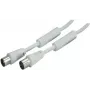 SHIVERPEAKS 5,0 m IEC 169-2 coaxkabel, stekker naar bus, wit, vernikkeld BS80205-128