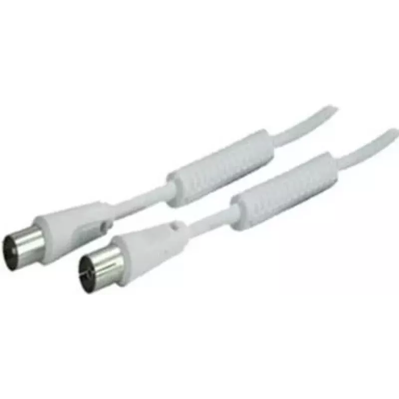 SHIVERPEAKS 5,0 m IEC 169-2 coaxkabel, stekker naar bus, wit, vernikkeld BS80205-128