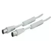 SHIVERPEAKS 10m IEC 169-2 coax antennekabel, stekker naar bus, vernikkeld, wit (BS80208-128)