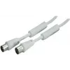 SHIVERPEAKS 10m IEC 169-2 coax antennekabel, stekker naar bus, vernikkeld, wit (BS80208-128)