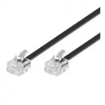 Wentronic Goobay modulaire verbindingskabel, zwart, 15 m - RJ11/RJ14 (6P4C) stekker naar RJ11/RJ14 (6P4C) stekker 50320