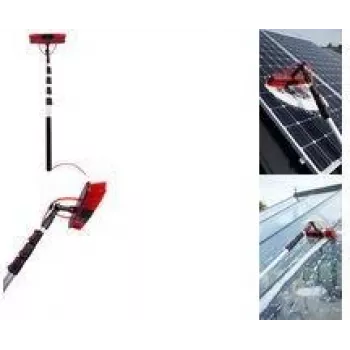 IWH zonnepaneel reinigingsborstel met telescoopstang, slangansluiting en shampoo-reservoir, 3,5 m 00205