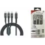 IWH USB-oplaadkabel USB-C, Micro-USB, Apple Lightning, 1,2 m, zwart 019057