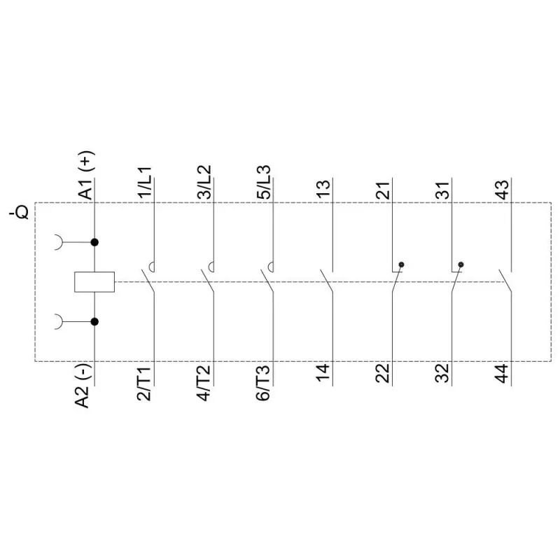 SIEMENS SIRIUS 3RT2 vermogensschakelaar 5,5 kW 400 V 12 A 24 V DC 2NO+2NC schroefklemmen 3RT20171BB443MA0