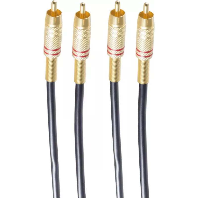 shiverpeaks BASIC-S 2x RCA naar 2x RCA audiokabel, 5,0 m, zwart BS40225