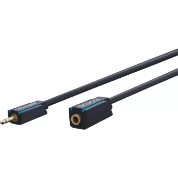 CLICKTRONIC MP3 audio-verlengkabel 3,5mm stereo jackstekker naar bus 1,5m zwart