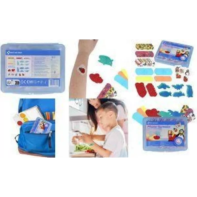 FIRST AID ONLY kindpleisters assortiment, 45 stuks hypoallergeen in kunststofdoos, 4 designs (P-10069 00)
