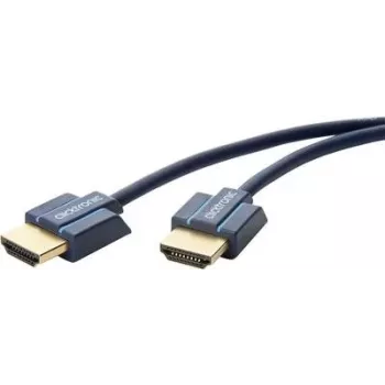 ClickTronic 70703 HDMI-kabel 1,5 m HDMI Type-A stekker naar stekker blauw 4K 60Hz 18Gbps