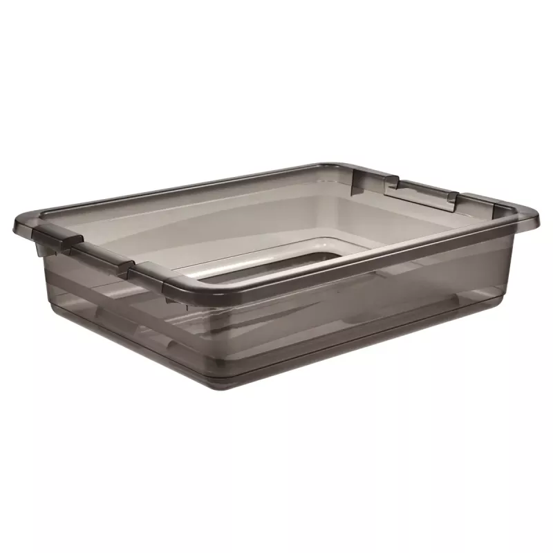 keeeper bewaarbox Cornelia, 7 liter, kristalgrijs transparant, met deksel en schuifsluiting 1094482700000