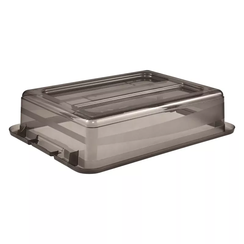 keeeper bewaarbox Cornelia, 7 liter, kristalgrijs transparant, met deksel en schuifsluiting 1094482700000