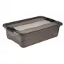 keeeper bewaarbox Cornelia, 28 liter, kristalgrijs transparant, met deksel, schuifsluiting 1042982700000