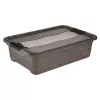 keeeper bewaarbox Cornelia, 28 liter, kristalgrijs transparant, met deksel, schuifsluiting 1042982700000