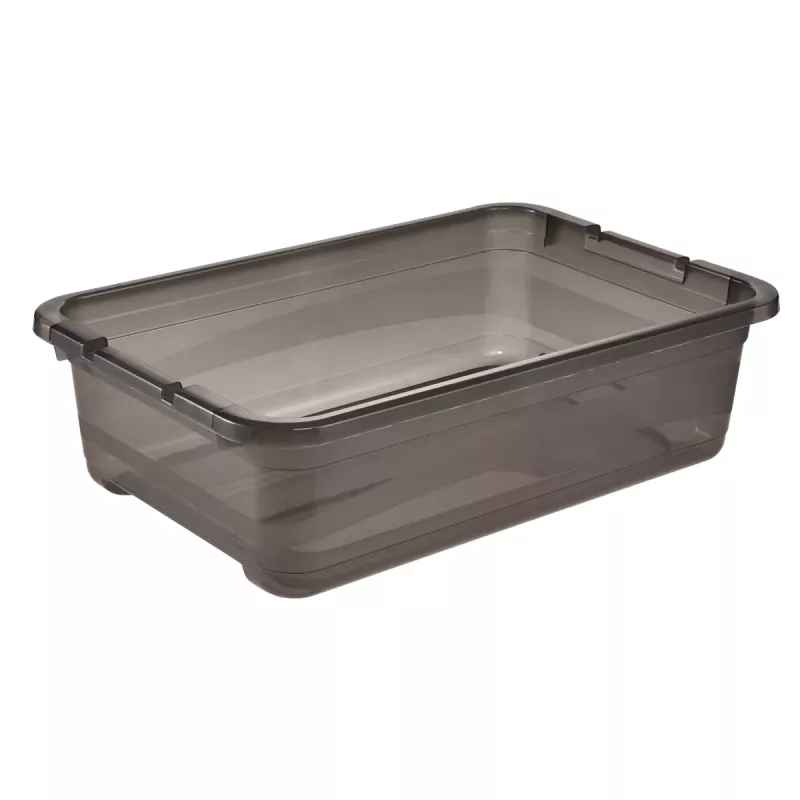 keeeper bewaarbox Cornelia, 28 liter, kristalgrijs transparant, met deksel, schuifsluiting 1042982700000