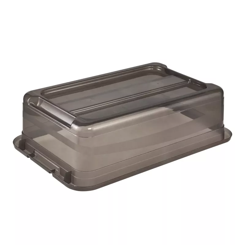 keeeper bewaarbox Cornelia, 28 liter, kristalgrijs transparant, met deksel, schuifsluiting 1042982700000