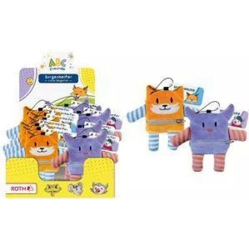 ROTH Sorgenhelfer ABC Friends knuffel met buideltas met rits, gemengd motief, 1 stuk 679519
