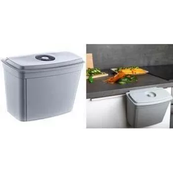 keeeper Milan 4L hangende keukenafvalemmer, Nordic Grey, met deksel, PP 1031213000000