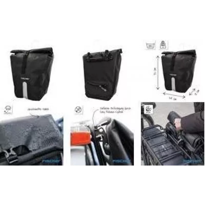 FISCHER PLUS Emendo waterdichte fiets-pakzak met gelaste naden en veilige bevestiging 115808