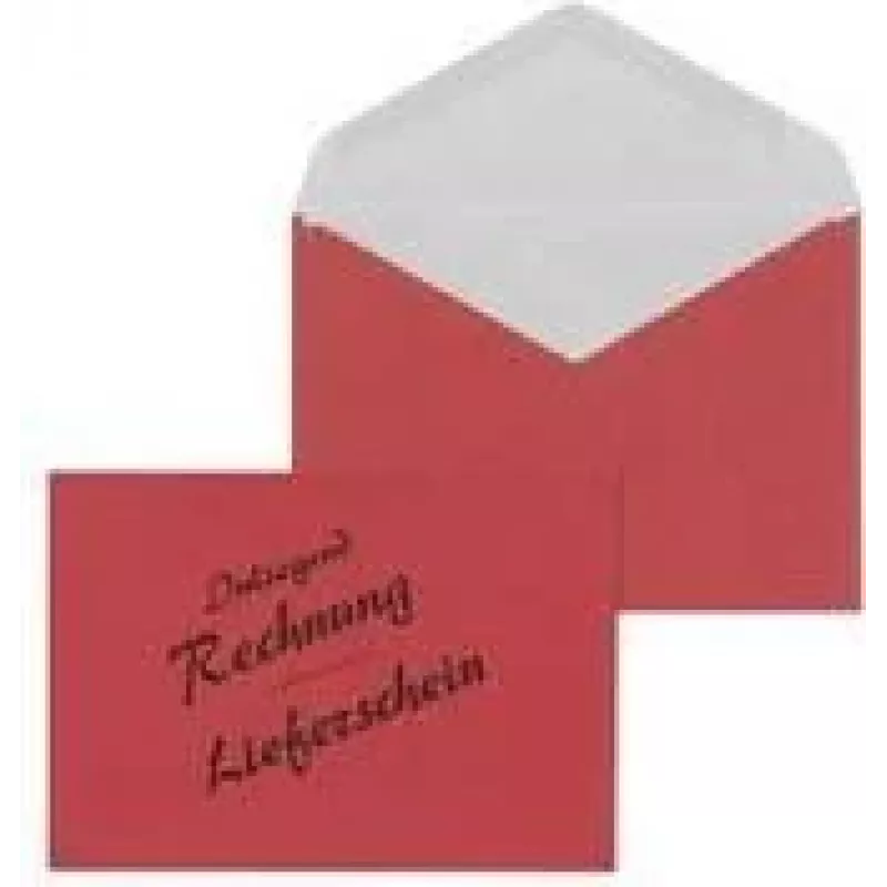 MAILmedia 30005341 envelop DL (110 x 220 mm), pakbon/factuur, rood, 75 g/m², nat klevend