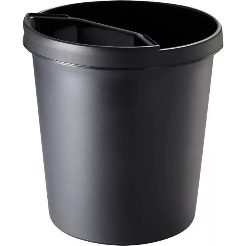 helit H6105895 ronde kunststof afvalemmer 18L zwart 31x32cm