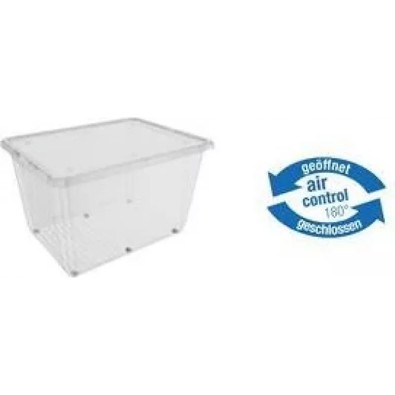 keeeper bert opbergbox met wielen, 136 L, Air-Control deksel, transparant/grijs 1056700100000