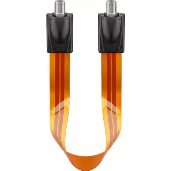 Wentronic Goobay SAT raamdoorvoerkabel, ultraplat 0,3 mm, bruin-zwart, 0,3 m, F-bus naar F-bus 67244