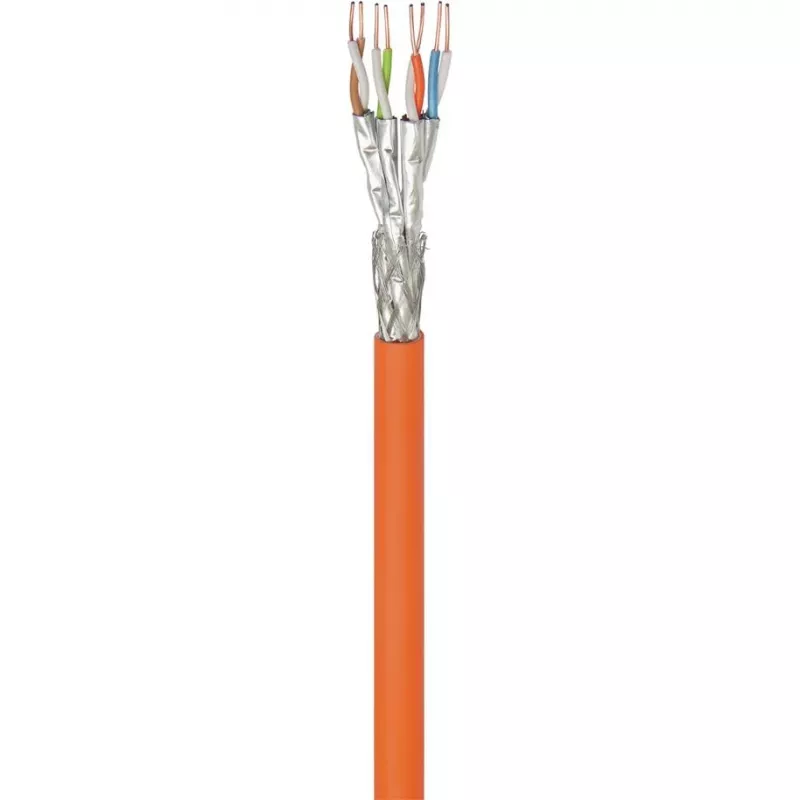 Wentronic Goobay Cat.7 S/FTP (PiMF) massiefkoper installatiekabel, 100 m, LSZH, oranje 91888