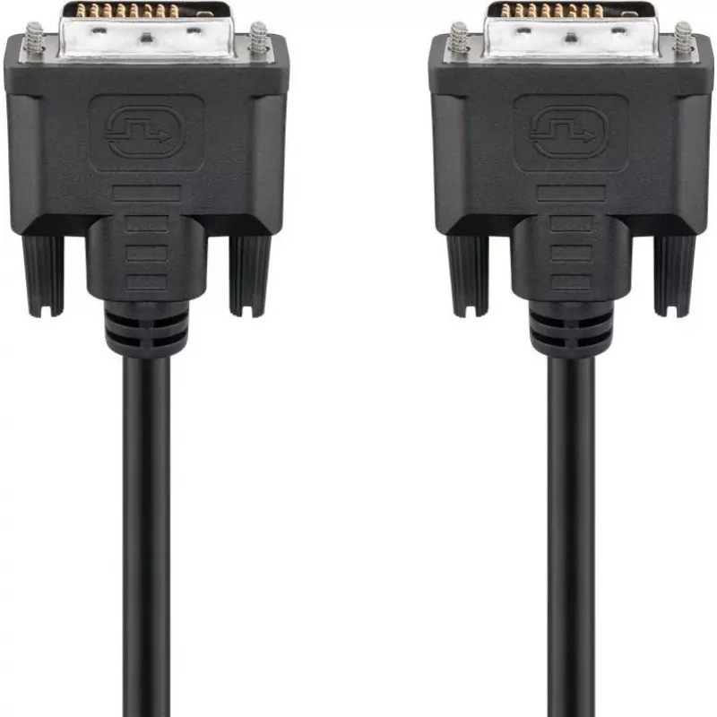Wentronic goobay DVI-D Dual Link kabel 0,5m zwart met duimschroeven 93295