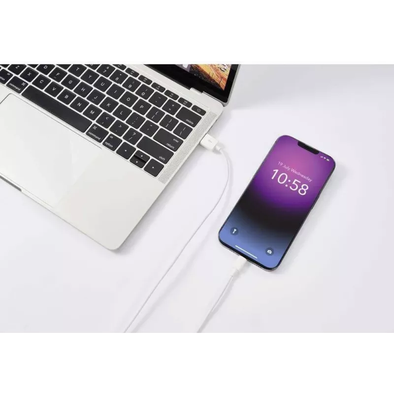 Renkforce USB 2.0 USB-A naar Apple Lightning kabel 1m wit mat RF-5724084