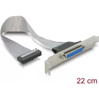 Delock slotbeugel 1 x parallelpoort DB25 bus naar 26-pin IDC - 25 cm 84300