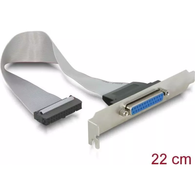 Delock slotbeugel 1 x parallelpoort DB25 bus naar 26-pin IDC - 25 cm 84300