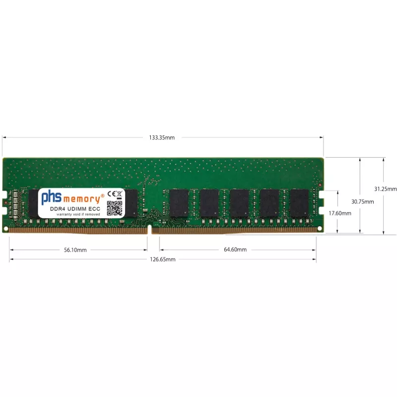 PHS-memory 8GB DDR4 ECC UDIMM 3200MHz PC4-25600E RAM voor MSI D3030b SP540101