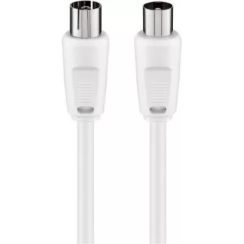 Wentronic Goobay antennekabel, 100% afgeschermd, wit, 1,5 m - coaxiale stekker naar coaxiale bus (50717)