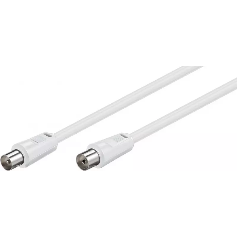 Wentronic Goobay antennekabel, 100% afgeschermd, wit, 1,5 m - coaxiale stekker naar coaxiale bus (50717)