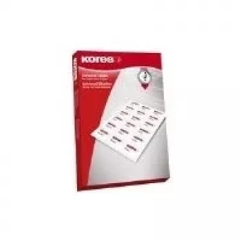 Kores universele etiketten, 99,1 x 93,9 mm, wit, 100 vellen, 6 etiketten per vel, 600 etiketten totaal, afgeronde rand L9993