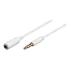 Wentronic Goobay 3,5 mm jack-verlengkabel, wit, 0,5 m, TRRS 4-pin, stekker naar bus 62359
