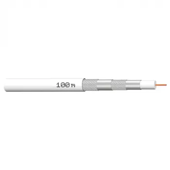 Megasat coaxkabel 100 m, viervoudig afgeschermd, 120 dB, 75 Ohm, F-type Ready 100066