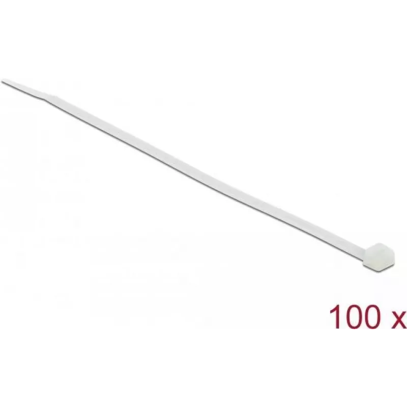 Delock kabelbinders transparant L 200 x B 3,6 mm 100 stuks (18606)