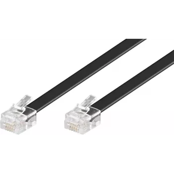 Wentronic Goobay RJ12 modulair kabel, 6P6C stekker-stekker, 15 m, zwart 50324