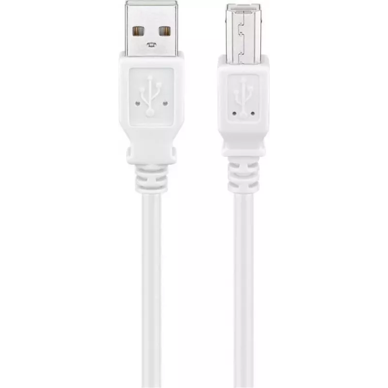 Wentronic 96186 USB 2.0 kabel, USB-A stekker naar USB-B stekker, 1,8 m, wit