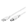 Wentronic 96186 USB 2.0 kabel, USB-A stekker naar USB-B stekker, 1,8 m, wit